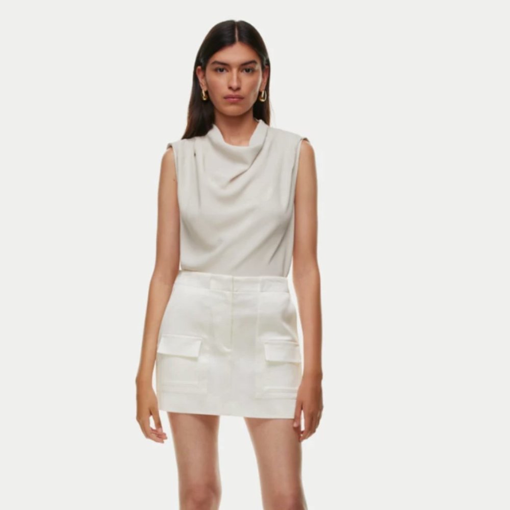 NWT Aritzia Babaton White Carter Blouse